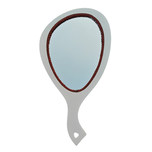 Espejo de Mano de Madera, Forma Ovalada, Elegante y Duradero, Diseño de Mango Cómodo, Espejo de Tocador para Uso Diario, Maquillaje y Viajes - Product Image 5