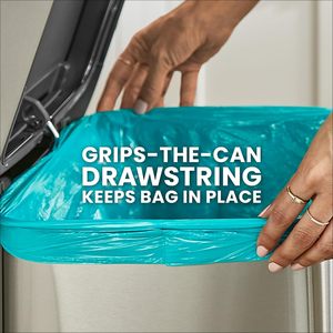 Sacs poubelle de cuisine en plastique épais transparent Glad ForceFlex MaxStrength 13 gallons Bahama Bliss pour 90 unités - Product Image 5