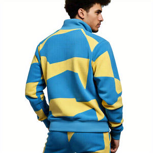 Chándal de Terry francés de fabricante de ropa de calle, chándal holgado con estampado gráfico personalizado, chándal con capucha y cremallera para hombre - Product Image 3