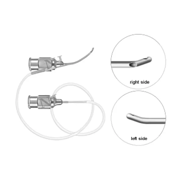 Strauss-Simcoe Irrigatie/Aspiratie Canule Poort Langwerpig En Licht Gebogen Met Schuine Tip Oftalmische Instrumenten