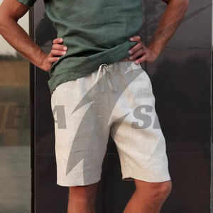 2025 verano nuevo diseño hecho a medida para hombres transpirable Spandex/algodón ecológico pantalones cortos de secado rápido patrón sólido bordado Plus - Product Image 1