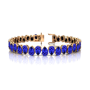 Customized Blue <b>Tanzanite</b> Tennis <b>Bracelet</b> Elegant December Birthstone Gift 14K Rose Gold Prong Setting Charm Tennis <b>Bracelets</b> - Product Image 1