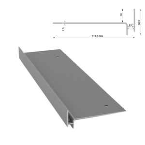 Renoplast ®   Profilé de nez de marche en aluminium SW pour sols ventilés - Profil de marche de 200 cm 12 mm, profil de bordure de carrelage - Product Image 1