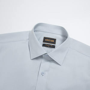 Camisa de Vestir Aristino para Hombre, Corte Regular, Cuello Mao Gris, Transpirable, Antiarrugas, Estilo Laboral, Tela de 300g, Bordada - Product Image 2