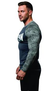 Camiseta de Manga Larga con Diseño Personalizado y Logotipo Impreso por Transferencia de Calor, Nueva Llegada, para Artes Marciales Mixtas (MMA) para Adultos, Color Gris - Product Image 4