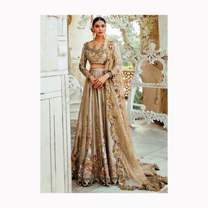 Nueva ropa exclusiva bordada de seda Modal semicosida Lehenga Choli indio pakistaní para bodas y fiestas suministradas - Product Image 4