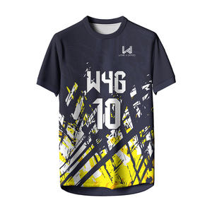 เสื้อฟุตบอลของผู้ชายเสื้อคอกลมผ้าโพลีเอสเตอร์100% พิมพ์ลายตามสั่งจำนวนทีมที่สั่งซื้อขั้นต่ำน้อย - Product Image 5