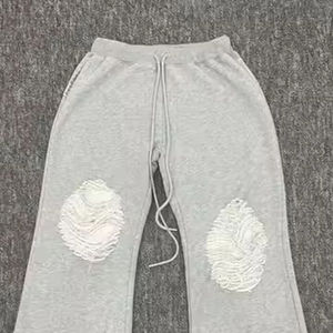 Pantalon de survêtement évasé en coton/polyester de haute qualité, avec cordon de serrage, anti-boulochage, léger, décontracté, non tissé, vente en gros - Product Image 6