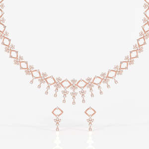 Adira Classic 9k Gold <b>Necklace</b> with Moissanite Diamond for Wedding Occasions - Product Image 6