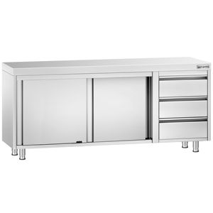 ตู้พื้นสแตนเลส PREMIUM - 2000x600 มม. - ประตูบานเลื่อน 3 ลิ้นชักด้านขวา - Product Image 1