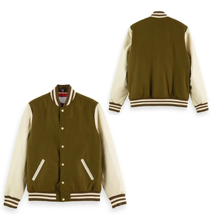 Chaqueta Universitaria Personalizable de Alta Calidad, Mangas Largas, Estilo Letterman, Cuello Alto, Temporada de Invierno, Lana y Cuero, Unisex - Product Image 5