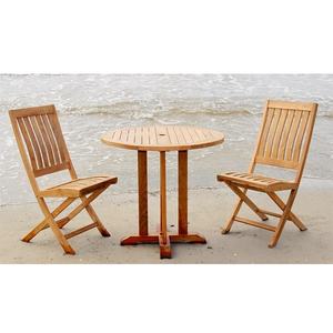 MEUBLES DE JARDIN D'HÔTEL MEUBLES D'EXTÉRIEUR EN BOIS DE TEAK ENSEMBLES DE TABLES À MANGER RONDES EN TEAK - Product Image 3