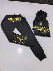 High Quality Men's Tracksuit Customized Design 100% Cotton Fleece Embroidered Logo Jogging <b>Suit</b> Plus Size for Winter - Product Image 5