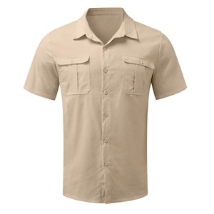 Chemises pour hommes personnalisées décontractées en gros Nouveau design élégant Chemises à demi-manches Chemises de haute qualité 100% coton à séchage rapide - Product Image 6