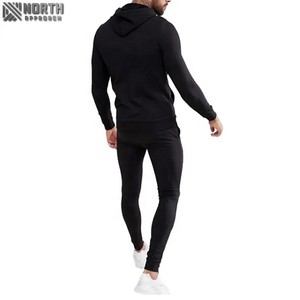 Survêtements de sport élégants pour hommes fermeture à glissière et pull à capuche col haut et bas hommes survêtement Sport survêtement pour - Product Image 6
