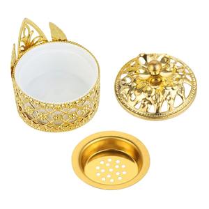 Quemador de incienso de cerámica de Metal dorado árabe de Oriente Medio creativo con cubierta para Decoración de mesa del hogar - Product Image 3