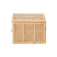 Coffre de rangement unique en rotin de style bohème, boîte à jouets, panier de pique-nique tissé, vêtements de maison