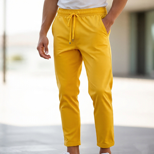 2025 pantalones ligeros de lana de poliéster de cintura alta para hombre, ropa de calle para correr, pijama de Fitness - Product Image 6