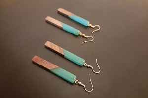 Pendientes Largos de Moda al por Mayor, con Forma Geométrica Rectangular, Estilo Vintage, de Resina y Madera, para Mujer - Product Image 4