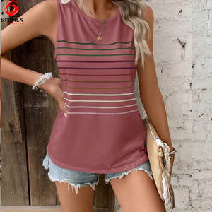 Camisetas sin Mangas Casuales de Verano para Mujer Talla Grande, Transpirables, de Poliéster/Algodón, Cuello Redondo, Moda Urbana - Product Image 3