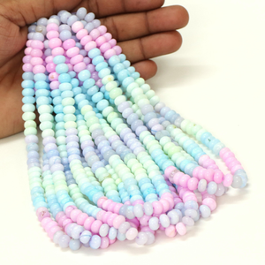 Hermosas cuentas de ópalo multicolor en forma de rondel, lisas, de 15 pulgadas, 7-11 mm, color arcoíris, cuentas de ópalo liso, ópalo de calidad AAA. - Product Image 5