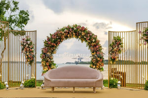 Vela de boda al aire libre decoración de pared para Escenario nocturno sufí MARCO DE Metal dorado de lujo Configuración de escenario de boda Venta De fábrica fabricante - Product Image 3