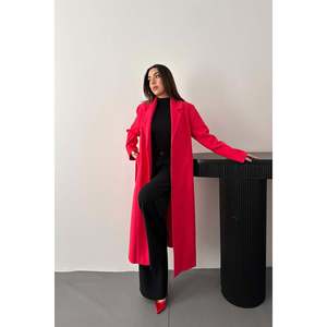 Abrigo Midi Fucsia con Cinturón - Fucsia - Product Image 2