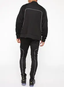 Nuevo diseño personalizado de nailon con rayas reflectantes, 2 piezas, cremallera, entrenamiento, Jogging, ropa deportiva, sudaderas con capucha - Product Image 4