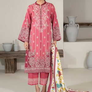 Jinani Exportadores Formal Salwar Kameez Listo para usar Vestido de mujer indio pakistaní Tela de lino de invierno Diseño de vestido cómodo - Product Image 1
