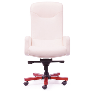 Silla Ejecutiva de Cuero Premium con Base de Madera y Diseño Ergonómico - Luxy 01 HOGVP024 - Product Image 4