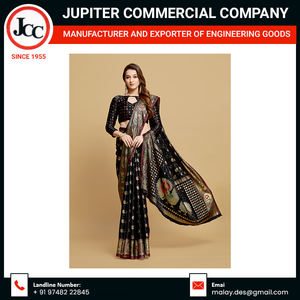 ส่าหรีทอผ้า Jacquard ขนาดใหญ่สีทองขนาดใหญ่ - Product Image 6