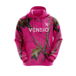 Sweat à capuche d'hiver rose uni de haute qualité 100% polyester avec impression numérique pour la chasse et design respirant - Product Image 2
