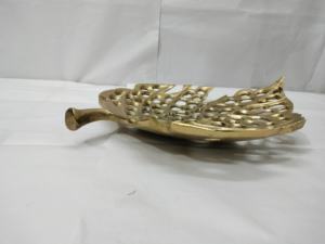 Designer Gold Plated Aluminum Leaf Trays Stylish Fruit And <b>Serving</b> Tray <b>Set</b> of 2 At Cheap Price - Product Image 4