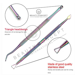 Poussoir à cuticules pour ongles couleur arc-en-ciel Taux de gros Faites votre propre produit premium Poussoirs à cuticules par Beauty Concept Durable - Product Image 2