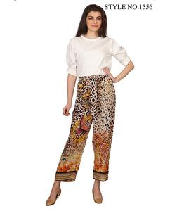 Femmes 2025 nouvelle mode imprimé coupe ample pantalon taille moyenne confort porter pour printemps été tenues quotidiennes - Product Image 2