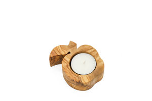 Bethlehem Handmade Olive Wood Jar Shape <b>Tealight</b> <b>Holder</b> for Home Decoration - Product Image 5