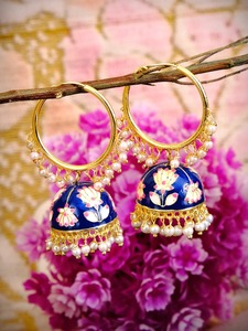 Lote de 10-100 Pares de Pendientes Colgantes Meenakari, Joyería Estilo Afgano Boho, Lámparas de Araña Minakari, Joyería Jhumka Jhumki para Fiestas - Product Image 2