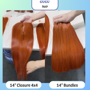 ผมต่อแบบ Remy แท้จากเวียดนามผมต่อแบบมีสายปิดด้านหน้าด้วยลูกไม้สีส้มความละเอียดสูงมัดผมมนุษย์พรีเมี่ยมจากเวียดนาม - Product Image 1