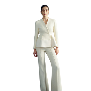 Tissu écologique 88% coton 11% polyester 1% spandex pantalon femme best-seller pantalon évasé SILAS pantalon évasé chemises - Product Image 1