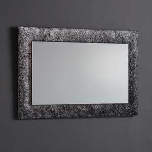 LED Backlit <b>Mirror</b> with Black Frame 90x62 Fused Glass Grit 90x62 - Product Image 2