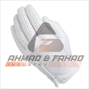 Gants de golf en cuir Cabretta blanc de bonne qualité pour hommes droitier nouveau design avec poignées pour le sport - Product Image 1