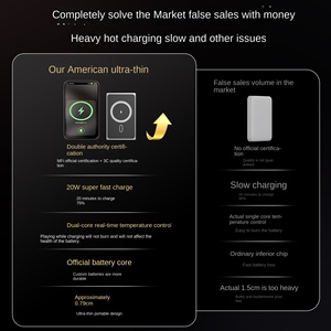 Sạc dự phòng từ tính siêu mỏng 5000mah 10000mah, sạc không dây nhanh cho iPhone, trạm sạc di động, điện thoại di động - Product Image 6