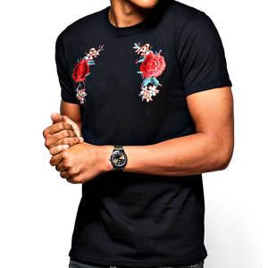 Vente en gros conception personnalisée bonne qualité 100% coton brodé t-shirts pour hommes coupe régulière brodé chemises meilleure qualité - Product Image 1