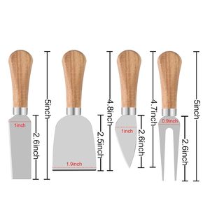 4 Piece <b>Cheese</b> <b>Knives</b> <b>Set</b> with Wooden Handle Mini Steel Stainless <b>Cheese</b> <b>Knife</b> <b>Set</b> Perfect for <b>Cheese</b> Slicer and Butter Cutter - Product Image 2