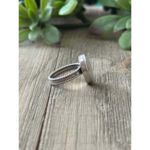 Navajo Made <b>Opal</b> <b>Ring</b> in Sterling Silver Rose Gold Plated Bezel Setting - Product Image 4