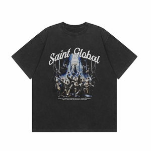Camiseta moderna extragrande de algodón 100% para hombre con logotipo estampado personalizado, transpirable y de secado rápido, manga corta, calidad de comodidad Premium - Product Image 1