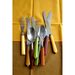 Couverts de luxe en acier inoxydable, 24 pièces, de haute qualité, en argent, avec poignée céramique multicolore, couverts royaux pour maison, restaurant, mariage - Product Image 1