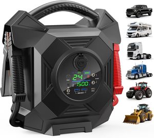 1S Startup Truck Jump Starter Heavy Duty, 12V/24V Smart Switching Lithium <b>Battery</b> <b>Charger</b> Booster Pack for Extreme -40°F t - Product Image 1