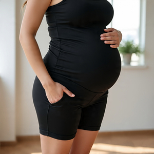 Pantalones cortos de compresión de maternidad para embarazadas, pantalones cortos de Yoga para correr, pantalones cortos transpirables para correr, pantalones cortos de maternidad para mujer - Product Image 6