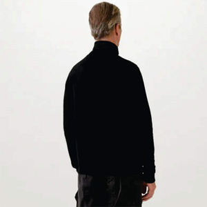 Men Zip Jacket Black Solid Color Full Zipper Stand Collar <b>Sweatshirt</b> Casual Slim Fit Lightweight Outerwear Streetwear - Product Image 6